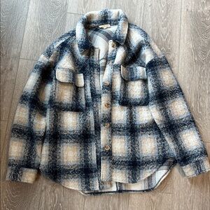 PacSun LA Hearts Plaid Button-Up Shirt Jacket (Shacket) - Size M/L